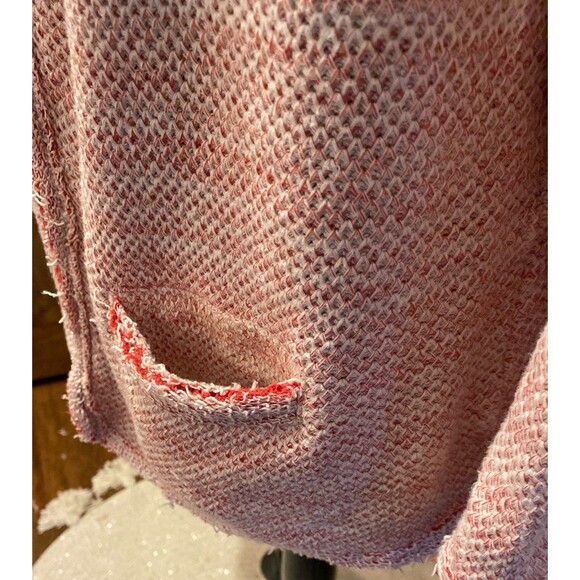 Halogen Red & White Womens Jacket Stylish Distressed with Frayed Edging Sz Large - Picture 5 of 12